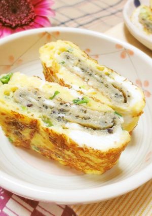 ２層で☆ゆかりと青葱の渋い卵焼き-レシピのメイン写真