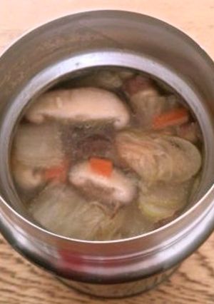 スープジャー　具だくさんの中華風卵スープ-レシピのメイン写真