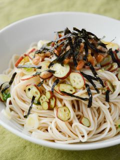 赤オクラ&納豆そば-レシピのメイン写真