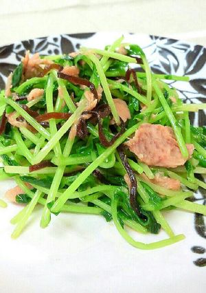 簡単・即席☆豆苗のツナ塩昆布炒め-レシピのメイン写真