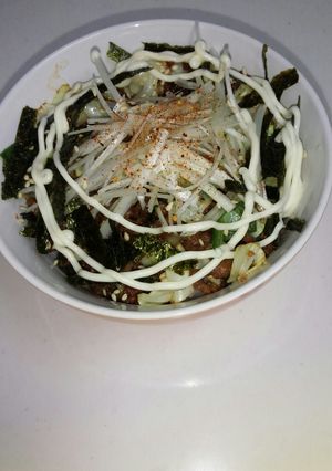 そぼろ炒め丼～キャベツとピーマン入～-レシピのメイン写真