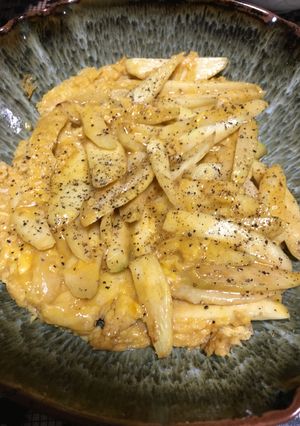マコモダケのオイマヨ卵とじ-レシピのメイン写真