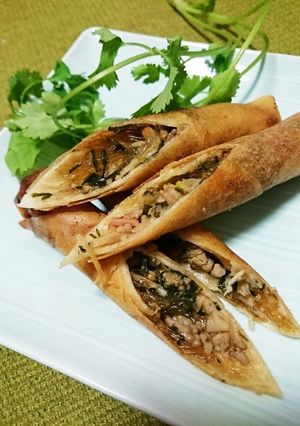 残り物で!くるくるレタス春巻き!-レシピのメイン写真