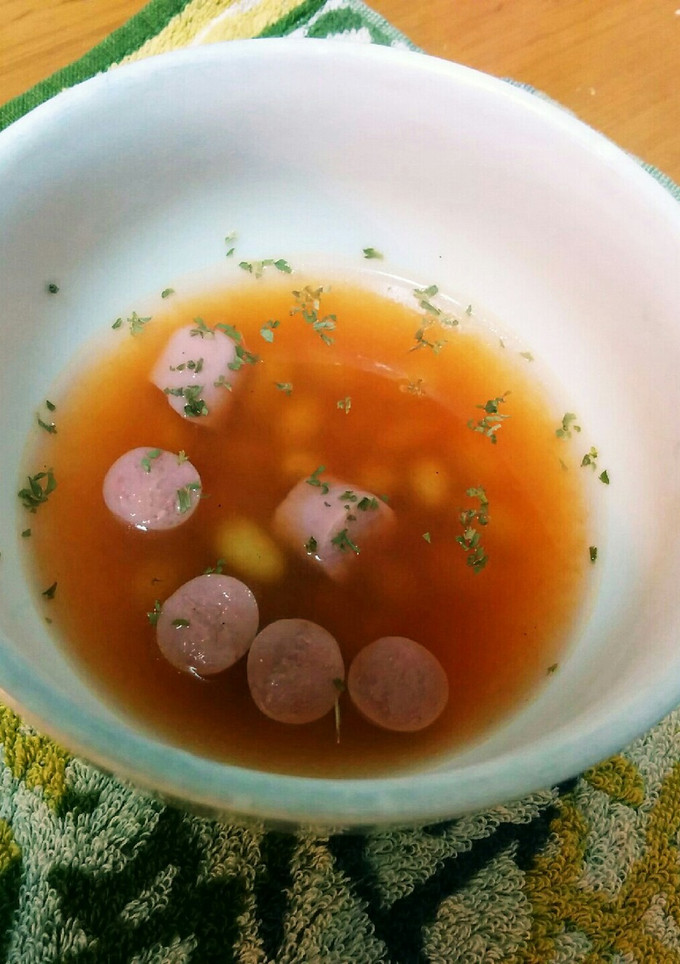 ソーセージと大豆のケチャップスープ-レシピのメイン写真