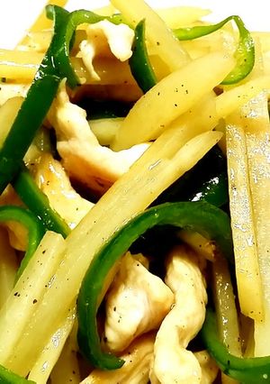 簡単♪鶏胸肉とじゃがいもピーマン炒め-レシピのメイン写真