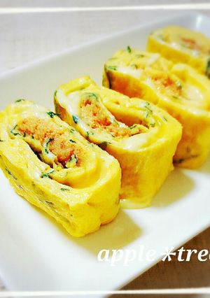 ピリ辛♪明太チーズ＆大葉の卵焼き-レシピのメイン写真