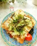 玉葱の青のり・おかか・塩昆布トースト