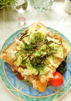 玉葱の青のり・おかか・塩昆布トースト-レシピのメイン写真