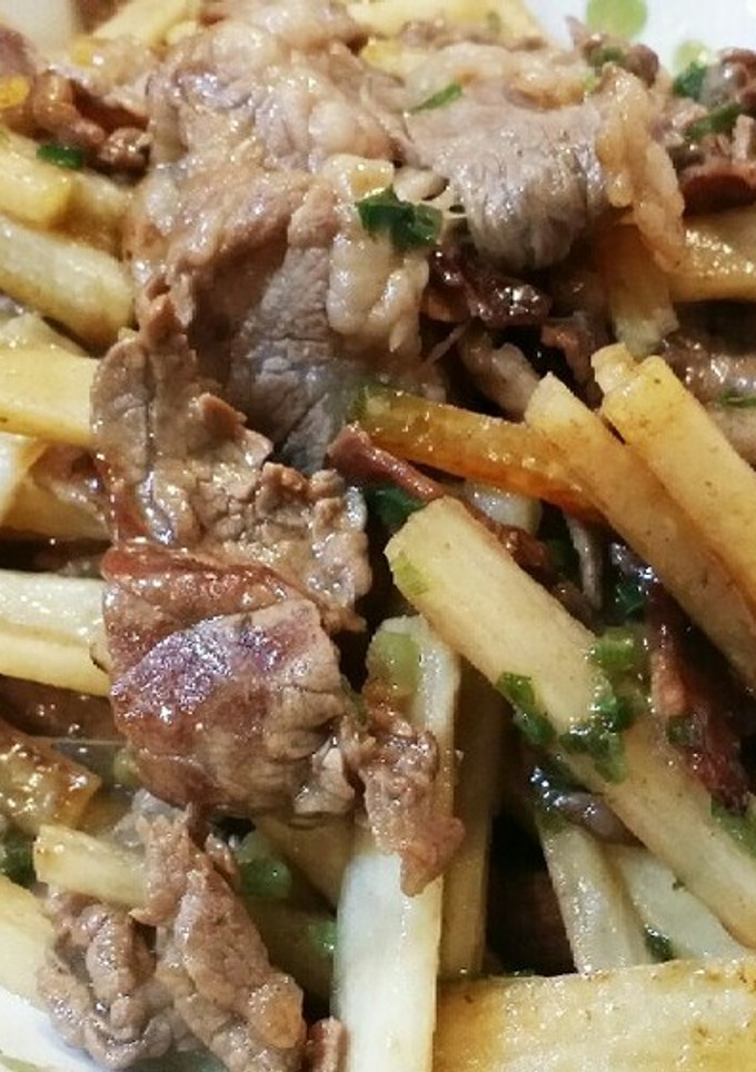 牛肉とヤマイモのオイスターソース炒め✨-レシピのメイン写真