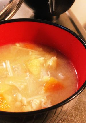 「エノキ・油揚げ・大根」の味噌汁-レシピのメイン写真