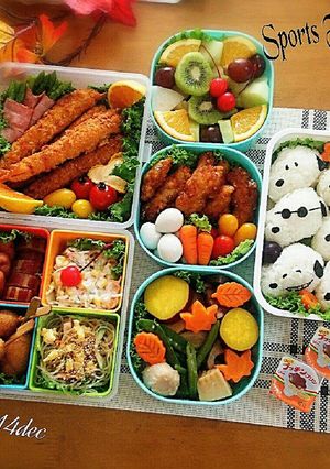 スヌーピー運動会キャラ弁当-レシピのメイン写真