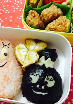 簡単！キャラ弁！バーバパパとママ♡-レシピのメイン写真