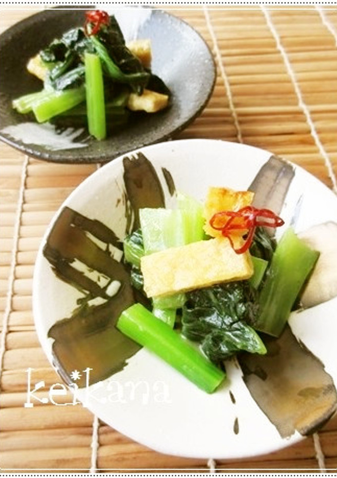 超簡単＆時短☆小松菜と油揚げの酢味噌和え-レシピのメイン写真