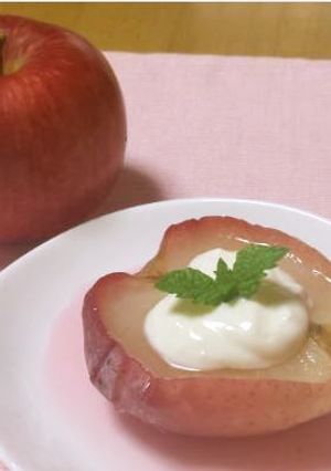 レンジ焼きりんごチーズヨーグルトソース-レシピのメイン写真
