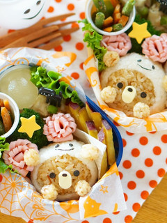 キャラ弁*おばけ帽子のクマさんおにぎり♡-レシピのメイン写真