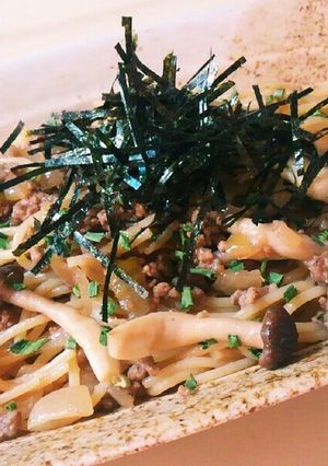 作りおき肉味噌と鍋一つ☆肉味噌茸パスタ☆-レシピのメイン写真