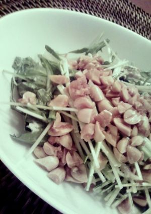 カリカリトッピングで♪水菜サラダ-レシピのメイン写真