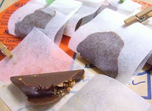 チョコでアーモンドプラリネをくるんだ♪-レシピのメイン写真
