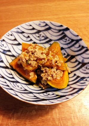 カボチャと鶏挽肉の煮物-レシピのメイン写真
