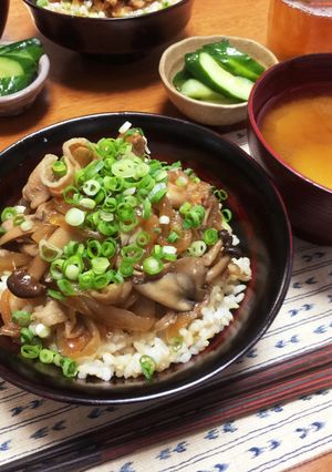 覚えやすい比率で 秋の豚丼-レシピのメイン写真