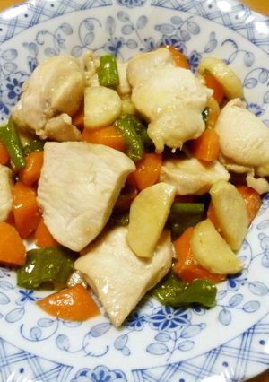 鶏肉と野菜のオイスター炒め（+まこも♪）-レシピのメイン写真
