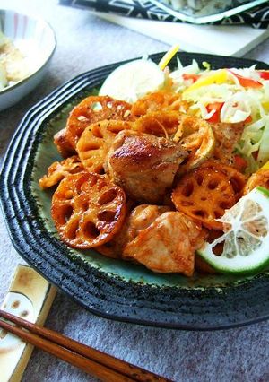 鶏肉と蓮根のケチャソース炒め☆-レシピのメイン写真
