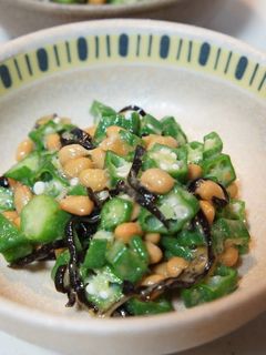納豆・オクラの塩昆布和え-レシピのメイン写真