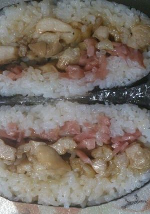 旦那のランチ☆テリヤキと紅生姜オニギラズ-レシピのメイン写真