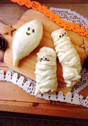 ハロウィン、オバケとミイラのパン-レシピのメイン写真