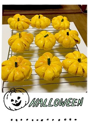 ハロウィンの可愛いカボチャあんパン♡-レシピのメイン写真
