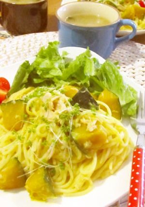 シーチキンとカボチャの豆乳クリームパスタ-レシピのメイン写真