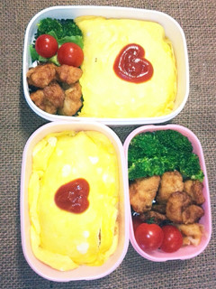 ♥本日の旦那と娘のお弁当♥オムライス~✌-レシピのメイン写真