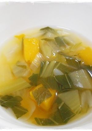 離乳食完了期　かぼちゃチンゲン菜の味噌汁-レシピのメイン写真