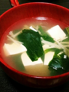 ほうれん草とえのきと豆腐のすまし汁-レシピのメイン写真