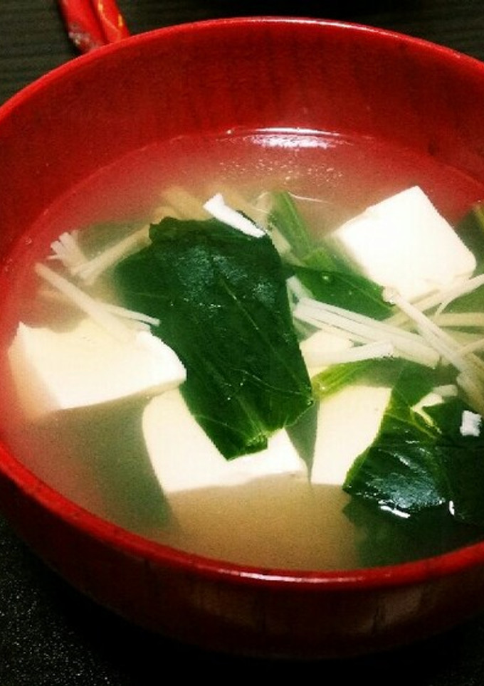 ほうれん草とえのきと豆腐のすまし汁-レシピのメイン写真