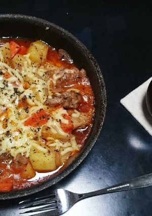 野菜たっぷり！鶏肉のケチャップ煮込み-レシピのメイン写真