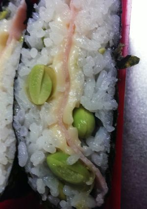 枝豆ごはんとハムちーおにぎらず◆-レシピのメイン写真