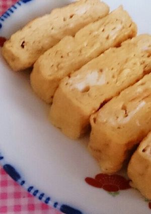 めんつゆみずたまごだけの卵焼き(^-^)-レシピのメイン写真
