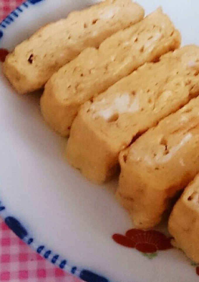 めんつゆみずたまごだけの卵焼き(^-^)-レシピのメイン写真