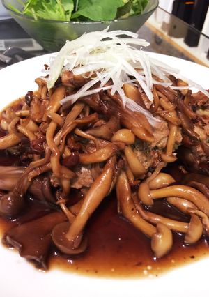 わっふるはむ その① きのこばーぐ-レシピのメイン写真