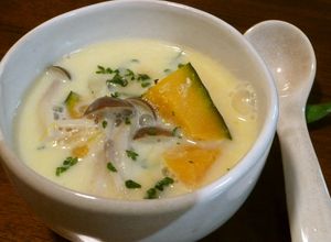 簡単！冬野菜（かぼちゃ）の豆乳味噌スープ-レシピのメイン写真