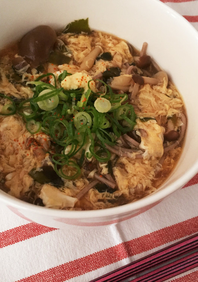 ＊きのこと卵のあんかけ蕎麦＊-レシピのメイン写真
