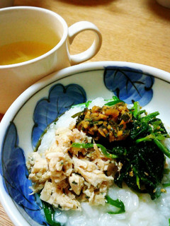 中華風粥と再利用した鶏出汁スープ-レシピのメイン写真