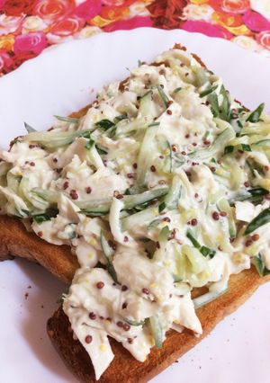 今日のランチ。ササミのヘルシートースト-レシピのメイン写真