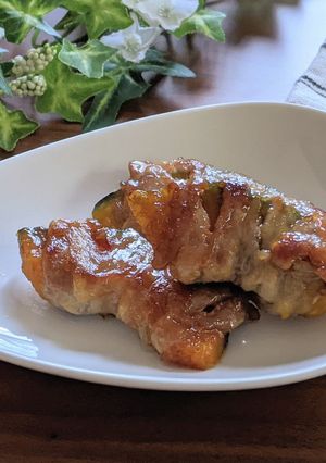 【こどもごはん】かぼちゃの肉巻き-レシピのメイン写真