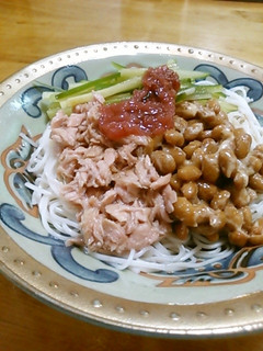 梅ツナ納豆そうめん-レシピのメイン写真