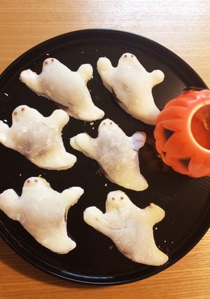 ハロウィン★もちもちおばけの羽二重餅-レシピのメイン写真