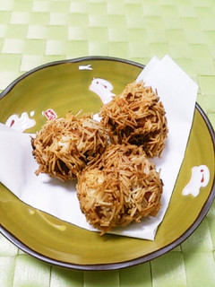栗とキノコの変わり衣揚げ~おつまみに~-レシピのメイン写真
