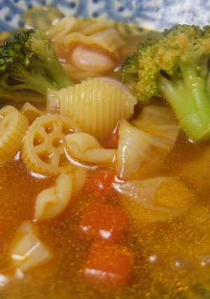 サラマカでワンポットパスタスープ☆-レシピのメイン写真