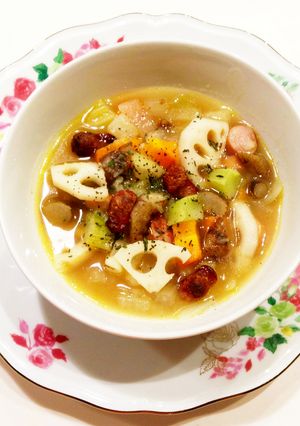 素材を楽しむ♪ 根菜たっぷりスープ☆-レシピのメイン写真